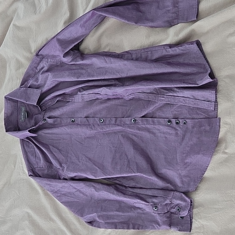 Van Heusen Casual Purple Button Down Shirt Boys 12